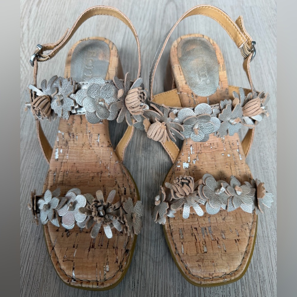 Born Floral metallic Embellished Sandals
